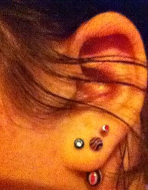  my earrings on left ear