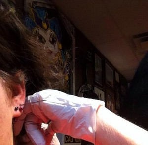 piercing needle through my ear