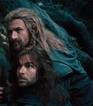  Aidan Turner and Dean O'Gorman in "The Hobbit"