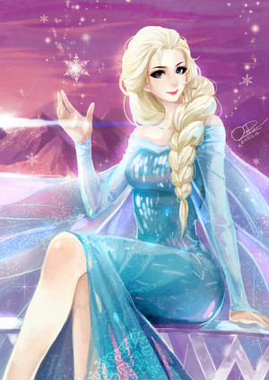  Elsa on her ice dress