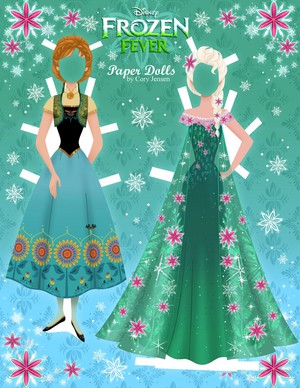  Frozen Fever Anna and Elsa Paper anak patung
