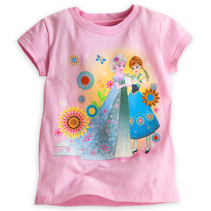  फ्रोज़न Fever Anna and Elsa Tee for Girls
