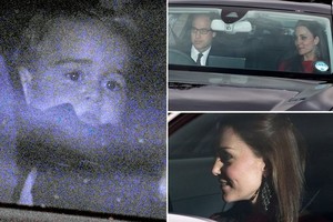  Prince George leaves the Queen's pre navidad at Buckingham Palace