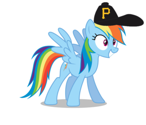  arco iris, arco-íris Dash wearing a Pittsburgh Pirates boné, cap