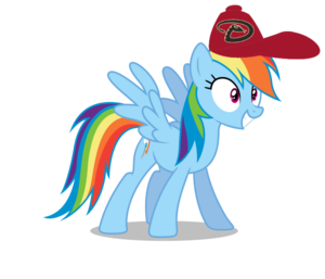 Rainbow Dash wearing an Arizona Diamondbacks cap
