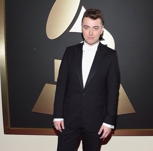  Sam Smith on the red carpet at the Grammys