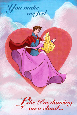  Sleeping Beauty Valentine's siku Card