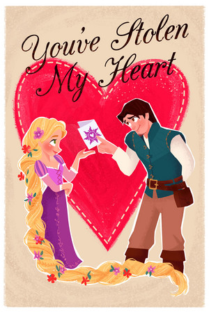  Tangled Valentine's siku Card