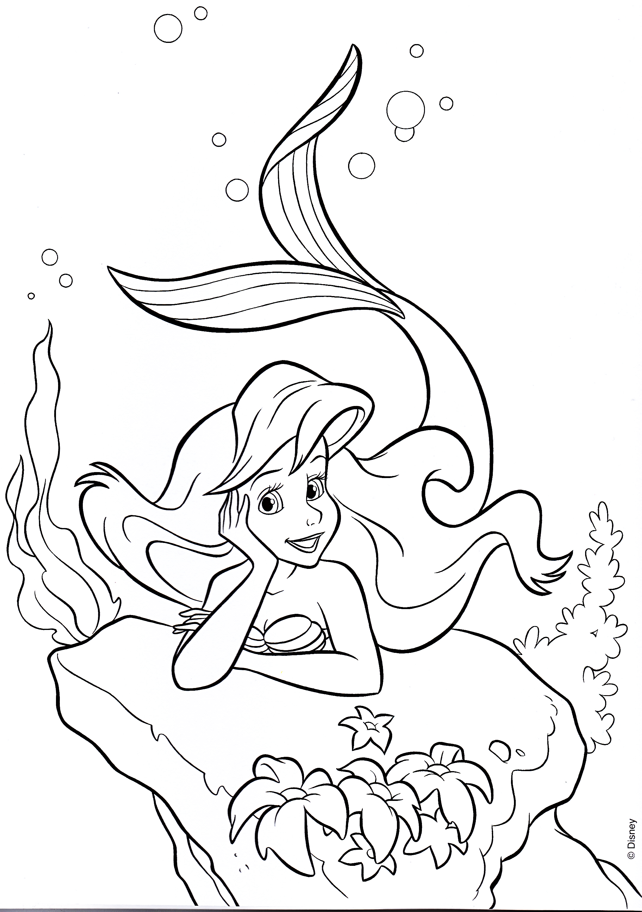  Walt disney Coloring Pages - Princess Ariel