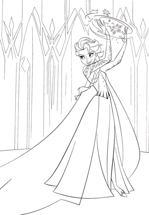  Walt 디즈니 Coloring Pages - 퀸 Elsa