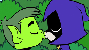 Beast Boy and Raven kissing!!