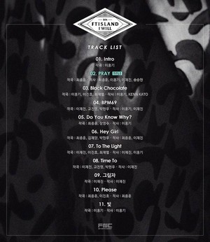  F.T Island say 'I Will' release the track lista now for the fans