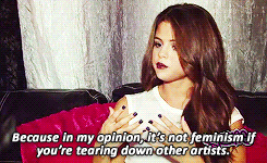  Selena discussing Lorde’s komentar about ‘Come and Get It’ being anti-feminist (x)