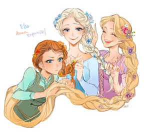  Anna, Elsa and Rapunzel