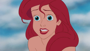  Ariel in the first movie with her colors in the third movie with red lips
