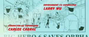  Big Hero 6 newspaper artículos shown during the credits