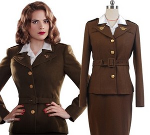 Captain America: The First Avenger Agent Peggy Carter Suit Cosplay Costume