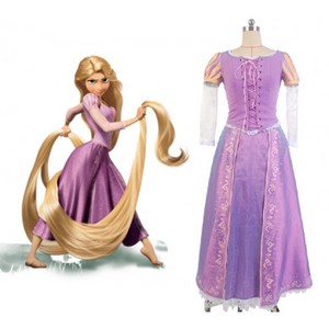  Disney Tangled Princess Rapunzel Dress Cosplay Costume