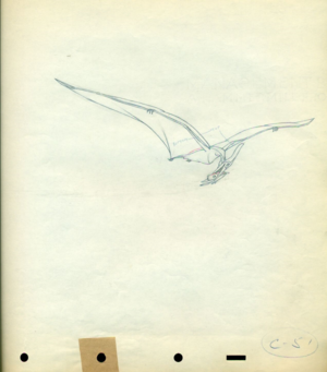  Fantasia Pterodactyl cel Дисней production Drawing 1940
