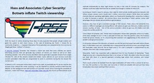  Hass and Associates Cyber Security: Botnets inflate Twitch viewership