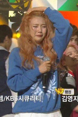  Joy crying during their first win