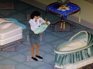  A sim with her baby