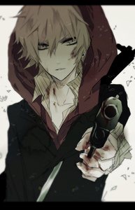 Anime boy with a gun
