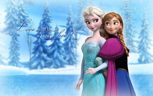  Anna and Elsa kertas dinding