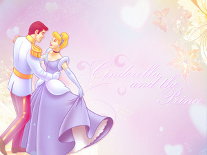  Cinderella and the Prince kertas dinding