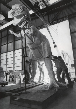  Imagineers assembling the T. Rex from World of Energy