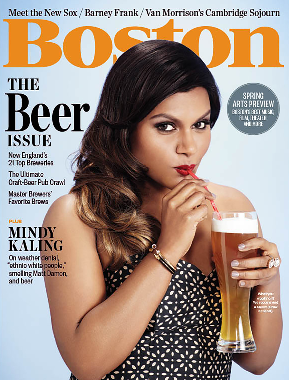 Mindy Kaling on the cover of Boston Magazine - April 2015