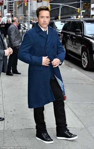  RDJ at the ‘Late Показать With David Letterman’ taping at the Ed Sullivan Theater in NYC.