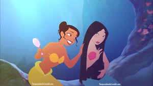 Tiana and Mulan as mermaids