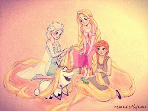  Anna, Elsa and Rapunzel