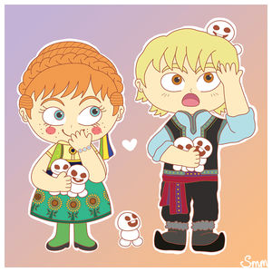  Anna and Kristoff with Snowgies