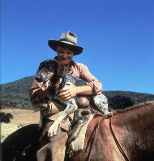  Brian Keith as Uncle Beck Coates with Sam in Savage Sam