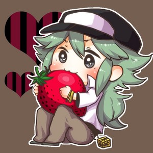  चीबी N eating a स्ट्रॉबेरी, स्ट्राबेरी