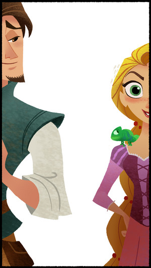 Eugene and Rapunzel in disney Junior's enrolados Series