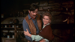  Fess Parker as Jim and Dorothy McGuire as Katie Coates in Old Yeller