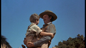  Kevin Corcoran as Arliss and Fess Parker as Jim Coates in Old Yeller