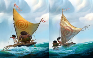  Key differences in Moana concept art – new (left) vs old (right)