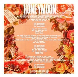  Lyrics to "Honeymoon" 게시됨 의해 @Honeymoon on Instagram