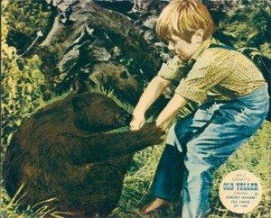 Old Yeller Lobby Card - Arliss and the Bear