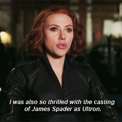  Scarlett talking about James Spader being casted as Ultron