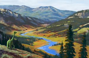  The Good Dinosaur Concept Art Landscape River Дисней Pixar