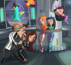  Candace, Isabella, Stacy, Dr. Doofenshmirtz, Perry the Platypus and Vanessa