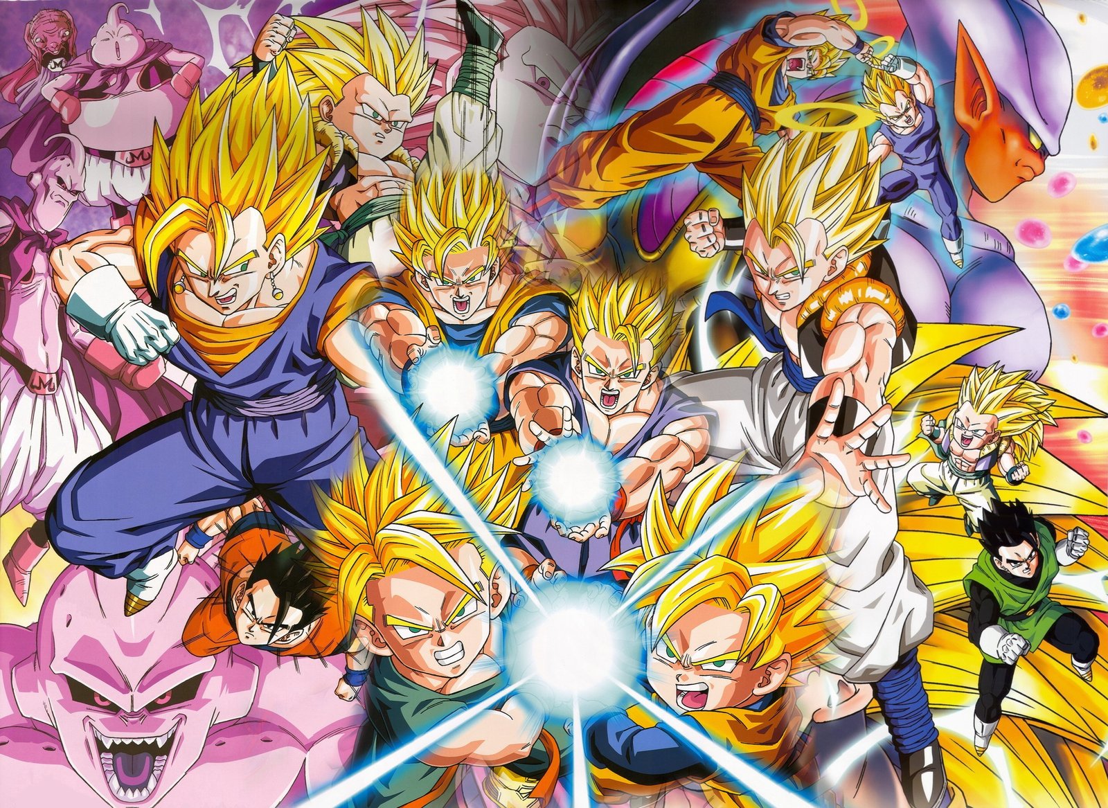 Majin Vegeta Super Saiyan Goku DBZ Anime Desenho Animado Fusion