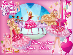  barbie In The berwarna merah muda, merah muda Shoes