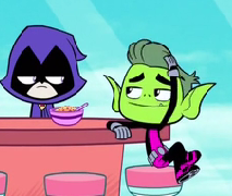  Beast Boy asks Raven to be his date.