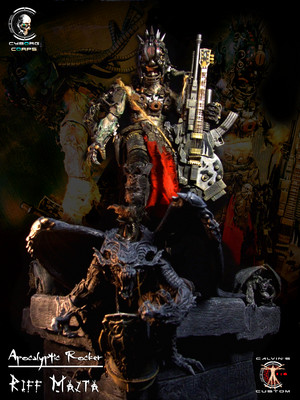  Calvin's Custom Original thiết kế 1:6 one sixth scale Apocalyptic Heav Metal Rocker "Riff Mazta".